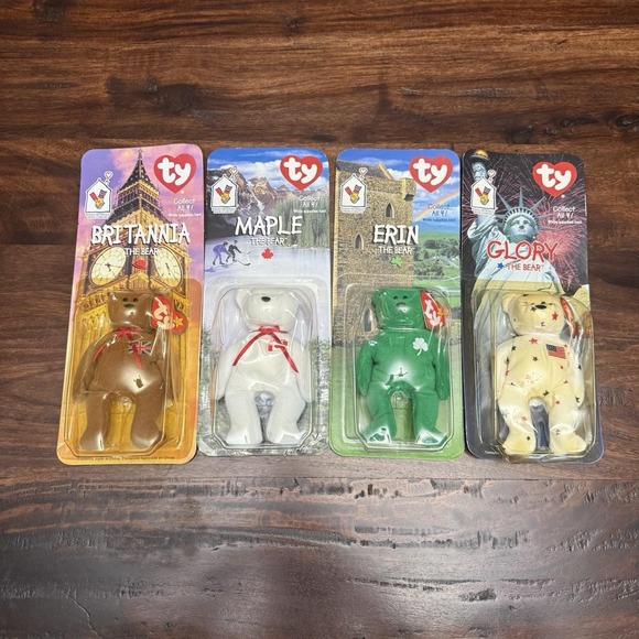 Ty Other - TY McDonalds Beanie Baby Erin Maple Britannia Glory the Bear 1999 FULL SET OF 4